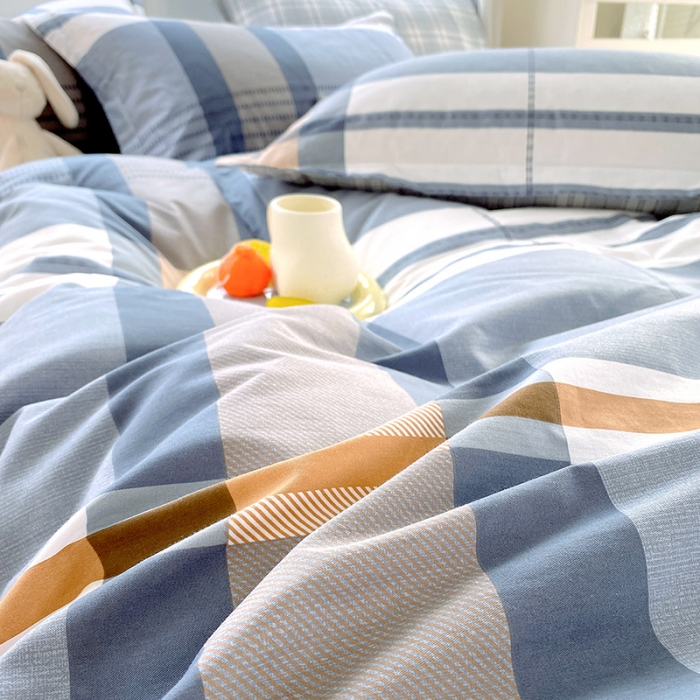 91家纺网 家纺一手货源 找家纺 拾物记  2022新款A类12868全棉喷气印花系列单床笠 汤布朗