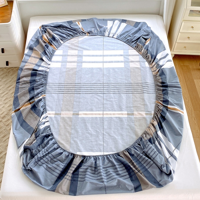 91家纺网 家纺一手货源 找家纺 拾物记  2022新款A类12868全棉喷气印花系列单床笠 汤布朗