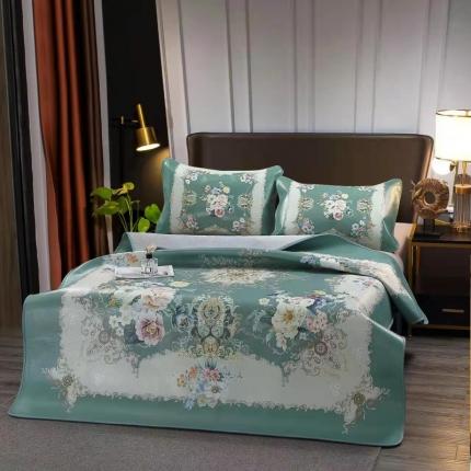 91家纺网 家纺一手货源 找家纺 四川牛皮席 2025新款头层水牛皮凉席 素洁淡雅