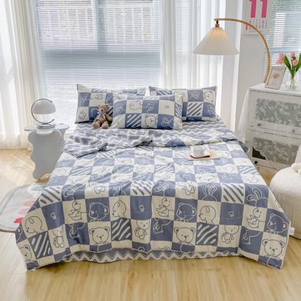 91家纺网 家纺一手货源 找家纺 （总）沐辰家居 2022新款亲肤水洗棉小清新小花边夏被