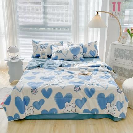 91家纺网 家纺一手货源 找家纺 （总）沐辰家居 2022新款亲肤水洗棉小清新小花边夏被