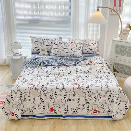 91家纺网 家纺一手货源 找家纺 （总）沐辰家居 2022新款亲肤水洗棉小清新小花边夏被