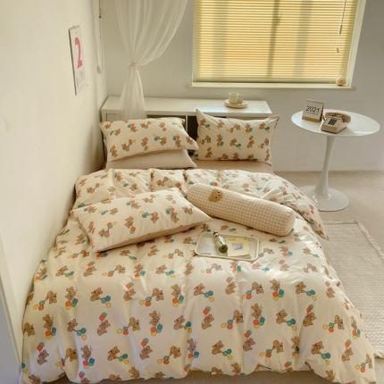 91家纺网 家纺一手货源 找家纺 （总）时年 2022新款13372喷气棉四件套-气球小熊