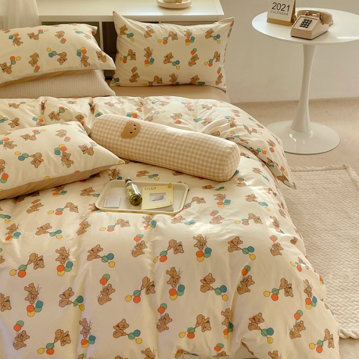 91家纺网 家纺一手货源 找家纺 （总）时年 2022新款13372喷气棉四件套-气球小熊