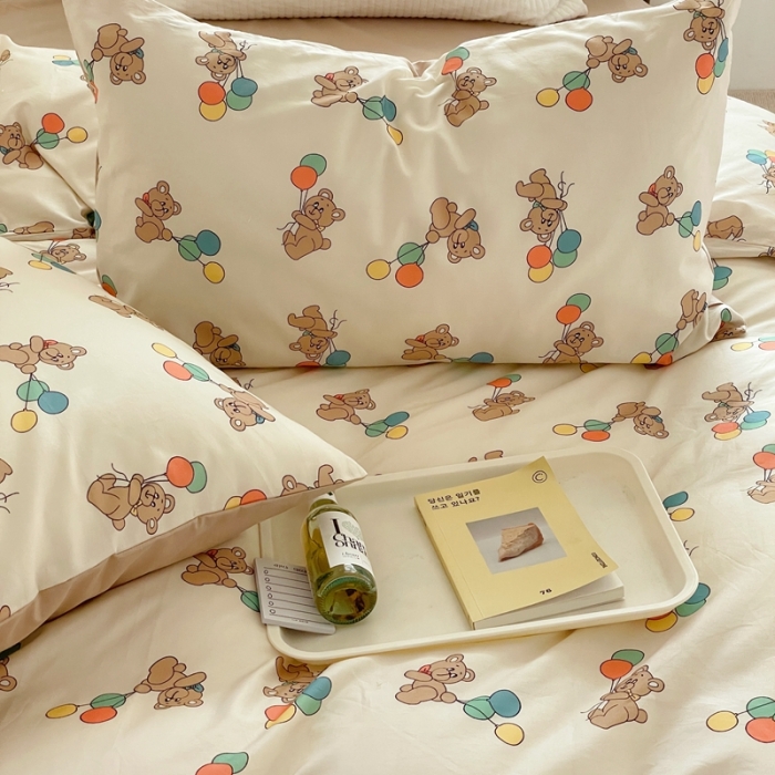 91家纺网 家纺一手货源 找家纺 （总）时年 2022新款13372喷气棉四件套-气球小熊