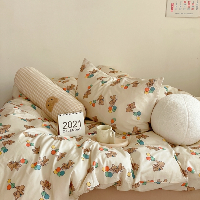 91家纺网 家纺一手货源 找家纺 （总）时年 2022新款13372喷气棉四件套-气球小熊