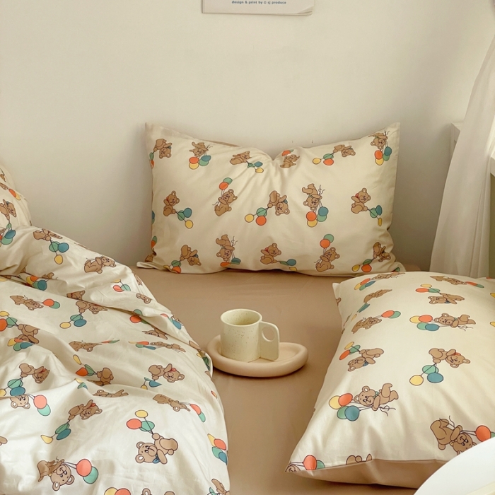 91家纺网 家纺一手货源 找家纺 （总）时年 2022新款13372喷气棉四件套-气球小熊