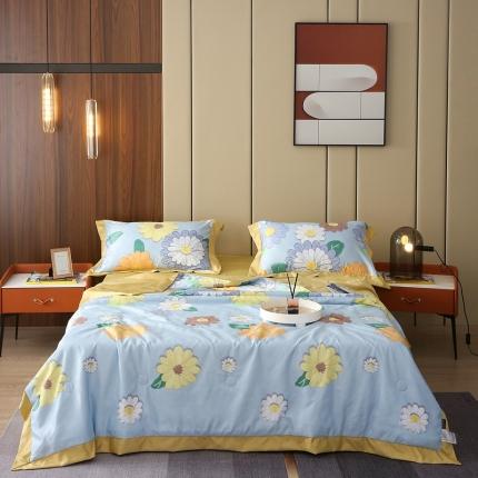 91家纺网 家纺一手货源 找家纺 佳轩 2025新款水洗天丝印花夏被四件套 花开朵朵