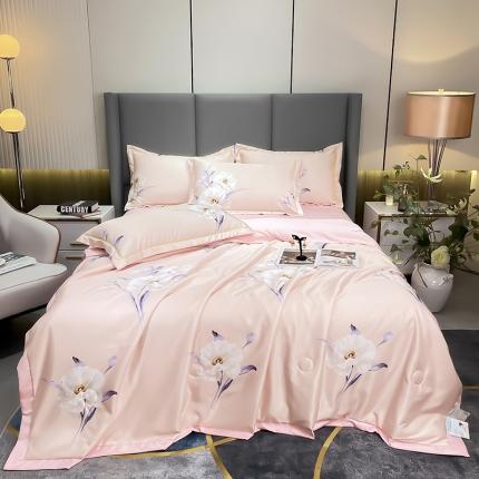 91家纺网 家纺一手货源 找家纺 铠畅 2022新款床单款夏被四件套 花舞相随