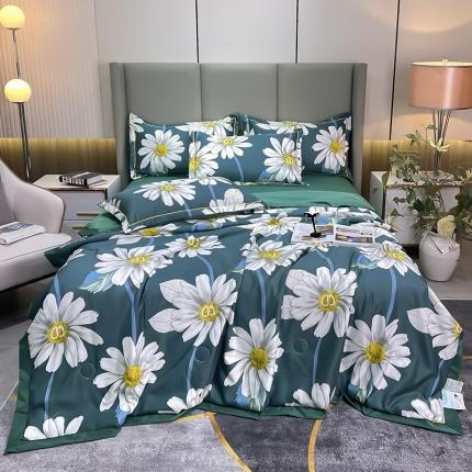 91家纺网 家纺一手货源 找家纺 铠畅 2022新款床单款夏被四件套 田园风情