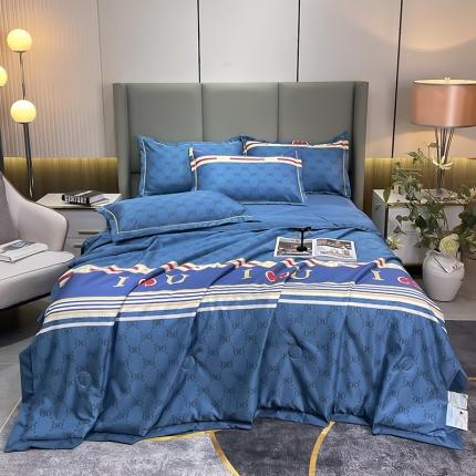 91家纺网 家纺一手货源 找家纺 铠畅 2022新款床单款夏被四件套 夏日之果