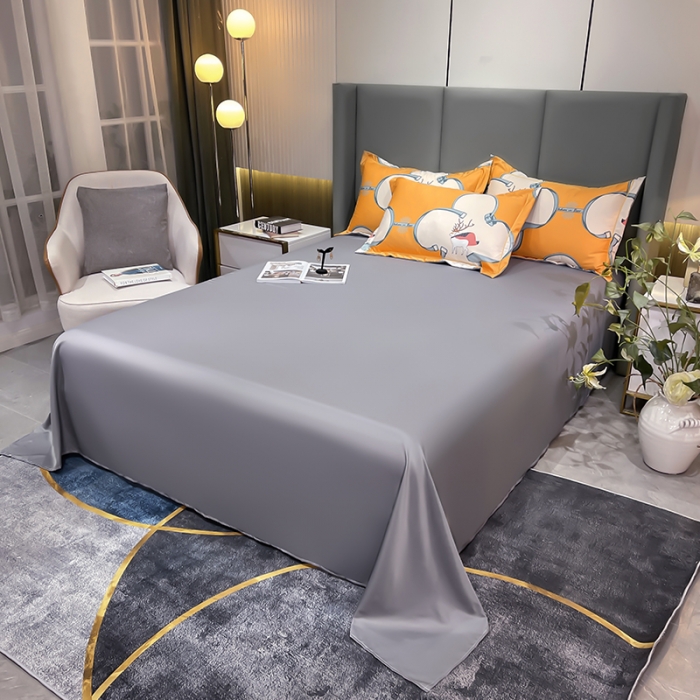 91家纺网 家纺一手货源 找家纺 铠畅 2022新款床单款夏被四件套 橘色心情