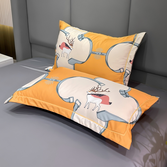 91家纺网 家纺一手货源 找家纺 铠畅 2022新款床单款夏被四件套 橘色心情