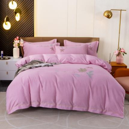 91家纺网 家纺一手货源 找家纺 (总) 优姿家纺 2022新款全棉磨毛绣花四件套