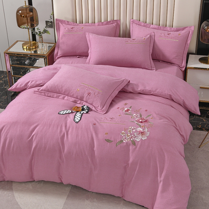 91家纺网 家纺一手货源 找家纺 (总) 优姿家纺 2022新款全棉磨毛绣花四件套