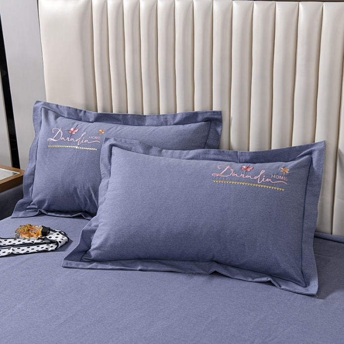 91家纺网 家纺一手货源 找家纺 优姿家纺 2022新款全棉磨毛绣花四件套 香水百合-浅灰