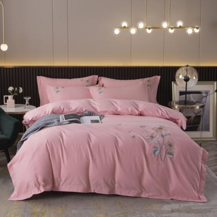 91家纺网 家纺一手货源 找家纺 (总) 优姿家纺 2022新款100S长绒棉宽边绣花四件套