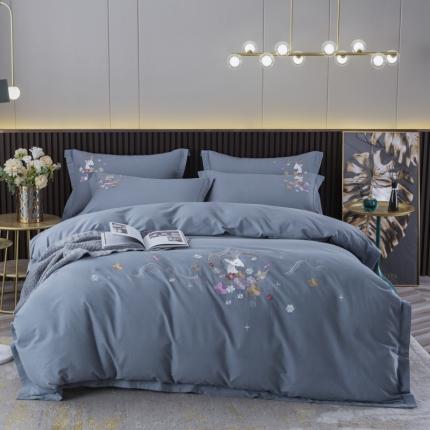 91家纺网 家纺一手货源 找家纺 (总) 优姿家纺 2022新款100S长绒棉宽边绣花四件套