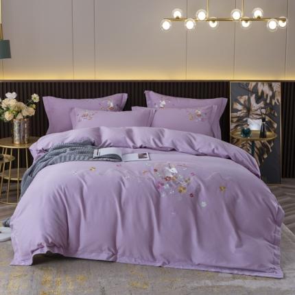 91家纺网 家纺一手货源 找家纺 (总) 优姿家纺 2022新款100S长绒棉宽边绣花四件套