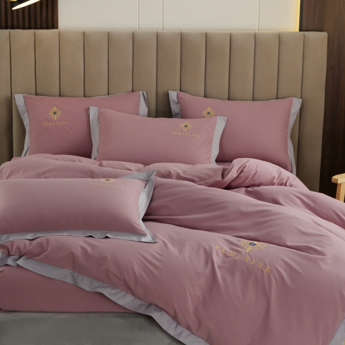 91家纺网 家纺一手货源 找家纺 (总) 优姿家纺 2022新款100S长绒棉宽边绣花四件套