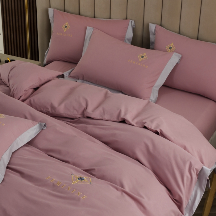 91家纺网 家纺一手货源 找家纺 (总) 优姿家纺 2022新款100S长绒棉宽边绣花四件套