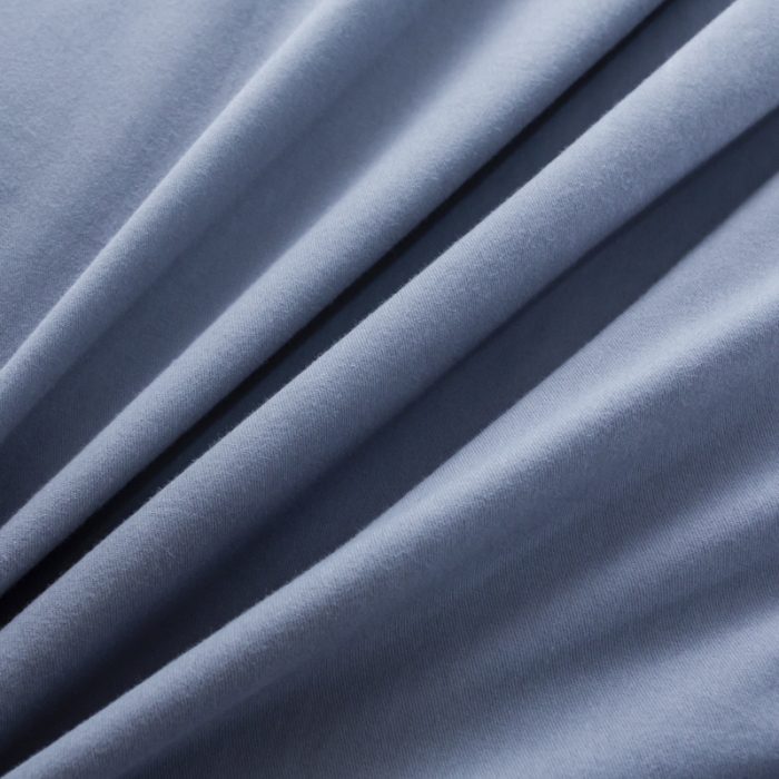 91家纺网 家纺一手货源 找家纺 优姿 2022新款100S长绒棉宽边绣花四件套爱之永恒-蓝灰