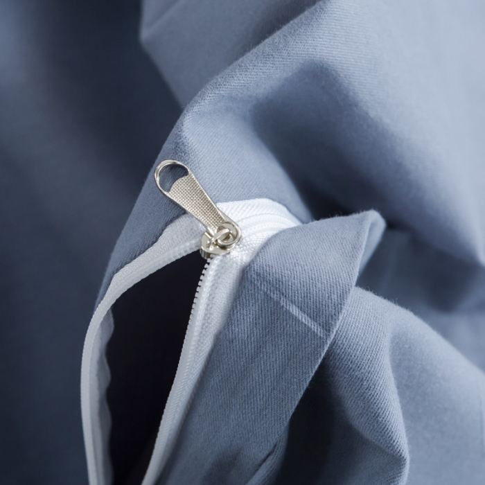 91家纺网 家纺一手货源 找家纺 优姿 2022新款100S长绒棉宽边绣花四件套爱之永恒-蓝灰