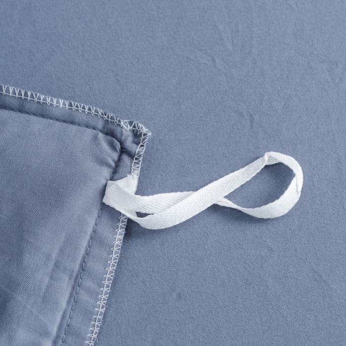 91家纺网 家纺一手货源 找家纺 优姿 2022新款100S长绒棉宽边绣花四件套爱之永恒-蓝灰