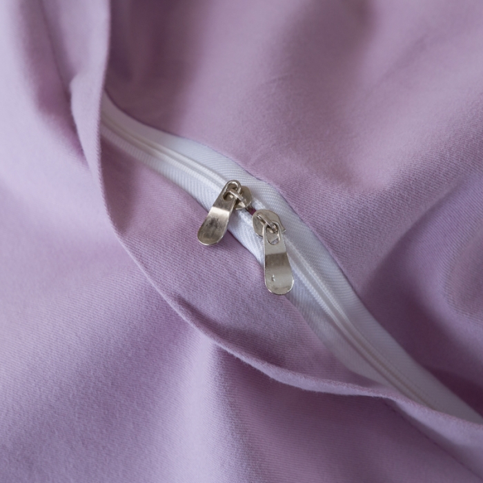 91家纺网 家纺一手货源 找家纺 优姿 2022新款100S长绒棉宽边绣花四件套 蝶恋花-紫色