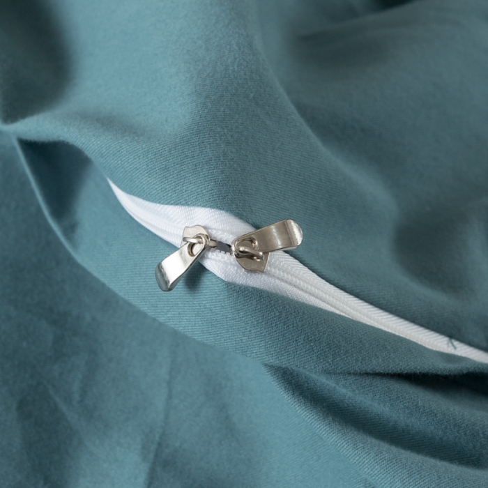 91家纺网 家纺一手货源 找家纺 优姿2022新款100S长绒棉宽边绣花四件套似锦年华-孔雀蓝