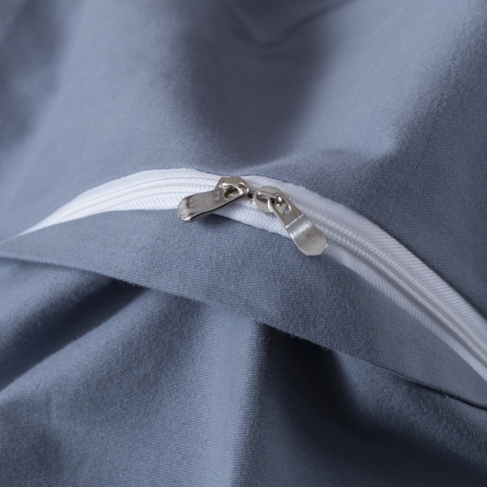 91家纺网 家纺一手货源 找家纺 优姿 2022新款100S长绒棉宽边绣花四件套似锦年华-蓝灰