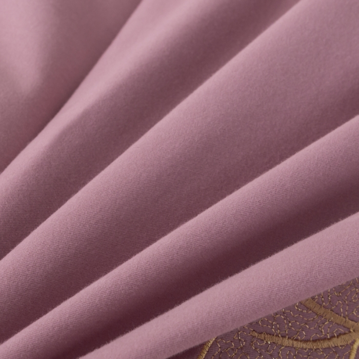 91家纺网 家纺一手货源 找家纺 优姿2022新款100S长绒棉宽边绣花四件套 一路有你-豆沙