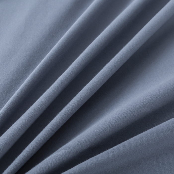 91家纺网 家纺一手货源 找家纺 优姿2022新款100S长绒棉宽边绣花四件套 一路有你-蓝灰