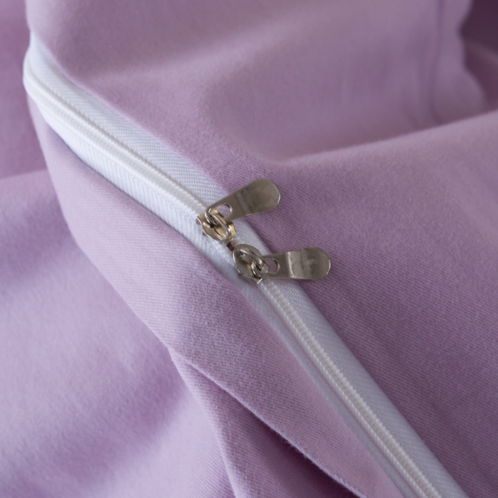 91家纺网 家纺一手货源 找家纺 优姿 2022新款100S长绒棉宽边绣花四件套一路有你-紫色