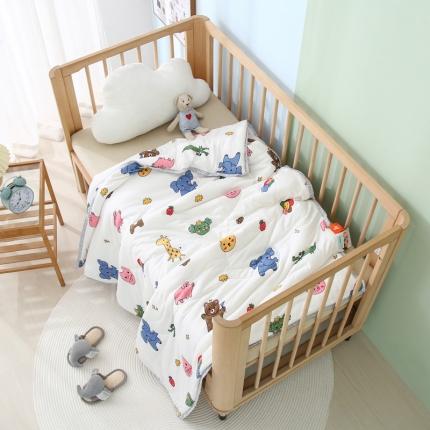 91家纺网 家纺一手货源 找家纺 喜多兔 2022新款针织棉幼儿园夏凉空调被 动物集同学们