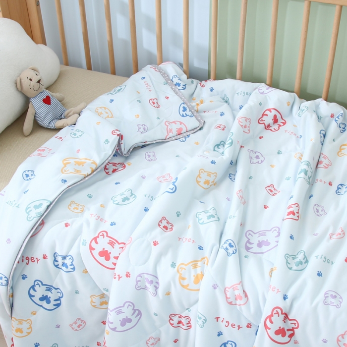 91家纺网 家纺一手货源 找家纺 喜多兔 2022新款针织棉幼儿园夏凉空调被 小老虎圆圆同学