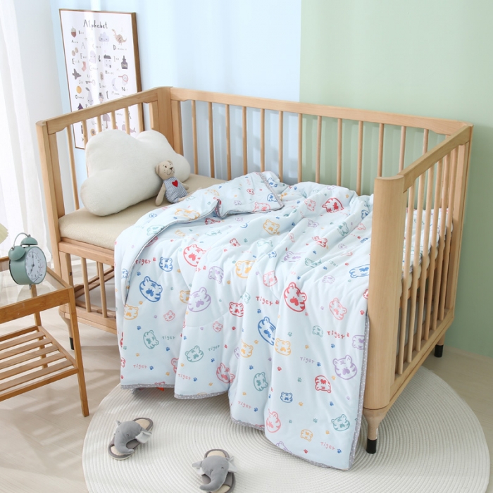 91家纺网 家纺一手货源 找家纺 喜多兔 2022新款针织棉幼儿园夏凉空调被 小老虎圆圆同学