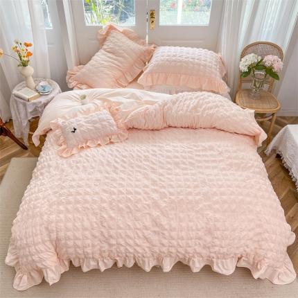 91家纺网 家纺一手货源 找家纺 (总) 婳庭家居 2023新款全棉泡泡纱四件套