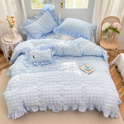 91家纺网 家纺一手货源 找家纺 (总) 婳庭家居 2023新款全棉泡泡纱四件套