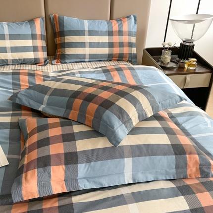 91家纺网 家纺一手货源 找家纺 金鑫汇 2022新款全棉印花条格系列单枕套一对 米兰阁