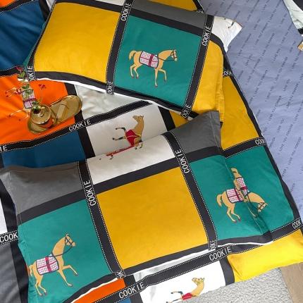 91家纺网 家纺一手货源 找家纺 金鑫汇 2022新款全棉印花条格系列单枕套一对 王者荣耀-黄