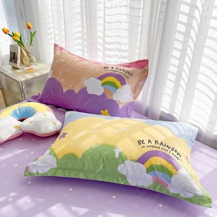 金鑫汇 2022新款13372全棉卡通系列单枕套一对 绚丽彩虹