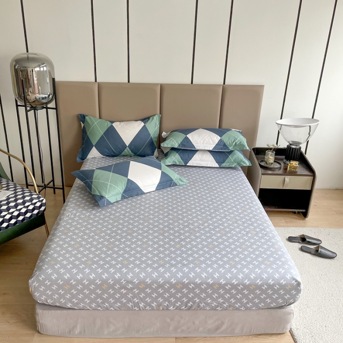 91家纺网 家纺一手货源 找家纺 （总）金鑫汇 2022新款全棉印花菱形单床笠