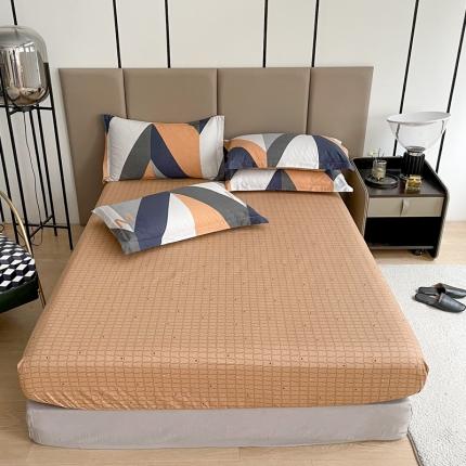 金鑫汇 2022新款全棉印花菱形单床笠 威尼斯特-桔