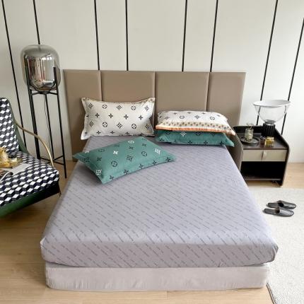 金鑫汇 2022新款全棉印花菱形单床笠 伊丽莎白-桔