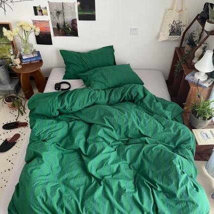 91家纺网 家纺一手货源 找家纺 (总)恋恋三季 2024新32支全棉色织水洗棉中古复古四件套