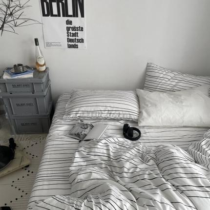 91家纺网 家纺一手货源 找家纺 (总)恋恋三季 2024新40支全棉加厚水洗棉四件套-毕加索