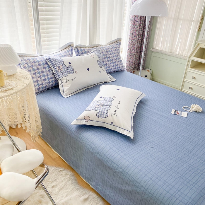 91家纺网 家纺一手货源 找家纺 金鑫汇 2022新款网红直播爆款一字绣工艺款B版单床单千屿熊