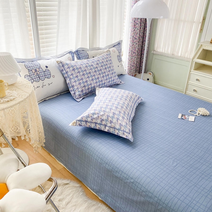 91家纺网 家纺一手货源 找家纺 金鑫汇 2022新款网红直播爆款一字绣工艺款B版单床单千屿熊