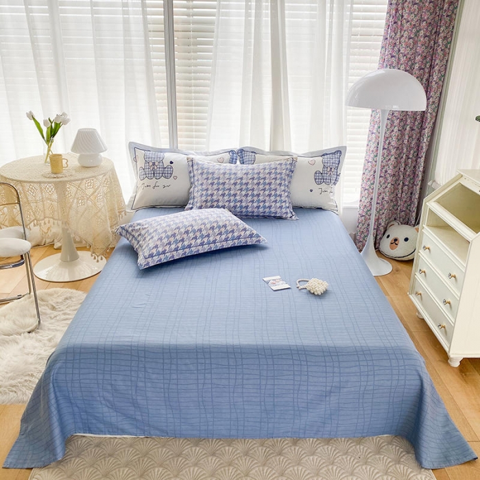 91家纺网 家纺一手货源 找家纺 金鑫汇 2022新款网红直播爆款一字绣工艺款B版单床单千屿熊